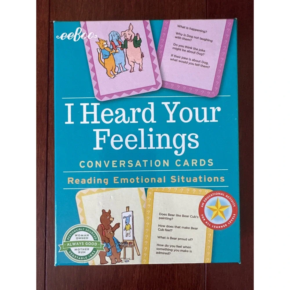 eeBoo I Heard Your Feelings Conversation Cards Social Emotional Flashcards